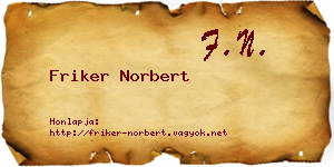 Friker Norbert névjegykártya