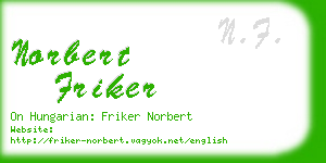 norbert friker business card